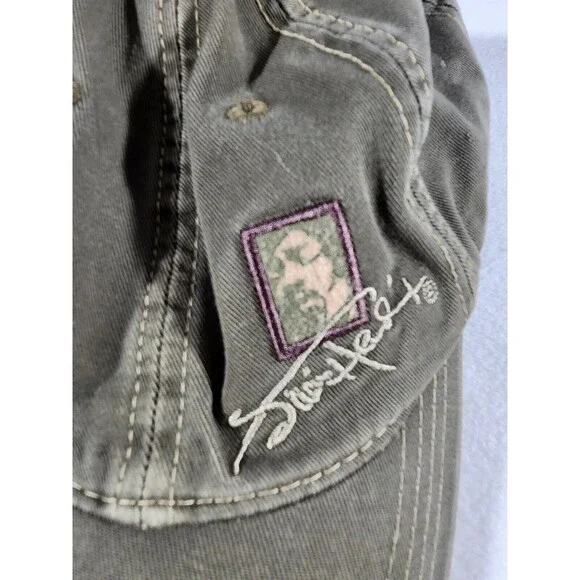 jimi hendrix Army Green embroidered Signature & Photo Cotton ball cap Adjustable - Picture 2 of 7